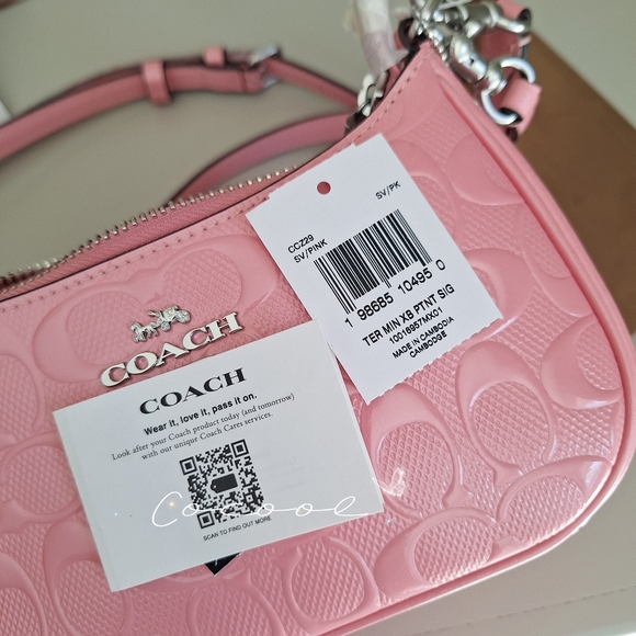 NWT Coach Teri Mini Crossbody Bag with Signature Leather Heart Charm CCZ29 pink - Picture 8 of 8
